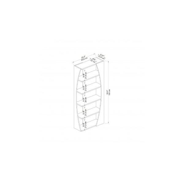 HANAH HOME Polica Selge, braon/bela - 171802