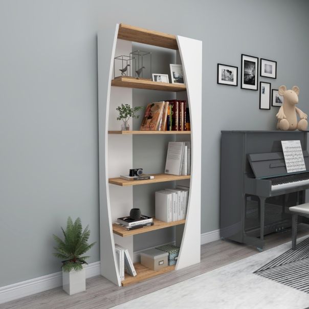 HANAH HOME Polica Selge, braon/bela - 171802