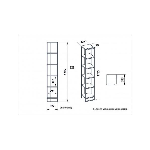 HANAH HOME Polica za knjige Polka 2 White - 171842