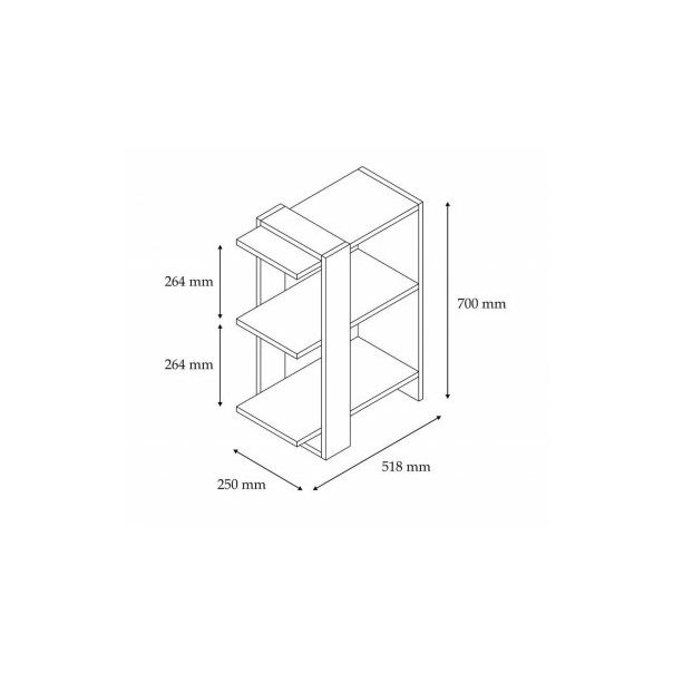 HANAH HOME Polica za knjige Ova - 171961