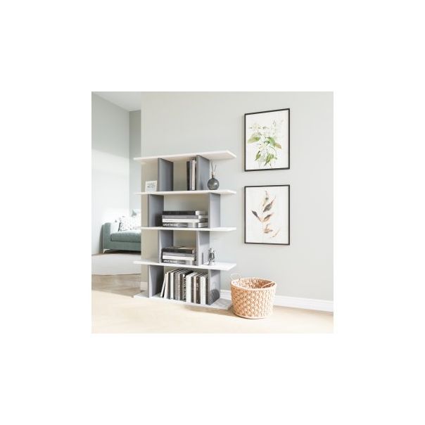 HANAH HOME Polica za knjige Harmon Anthracite White - 171989