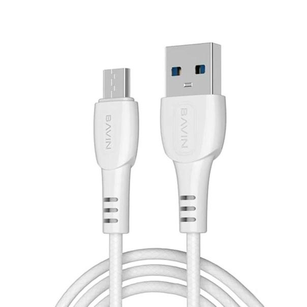 BAVIN Punjač 2.4A USB-A + kabl Micro, bela - 90026