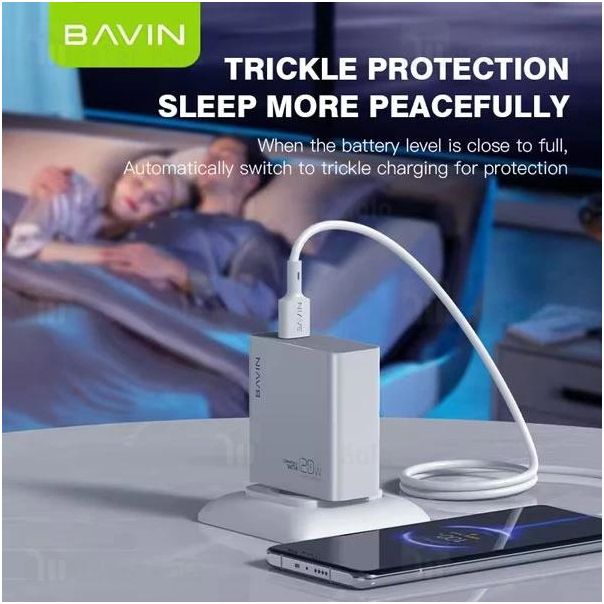 BAVIN Punjač 120W USB-A + kabl type-C, bela - 90038