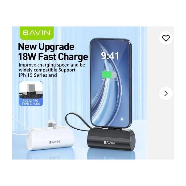 BAVIN Power bank 5000mAh, crna - 90310-1