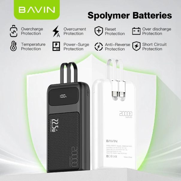 BAVIN Power bank 20000mAh 22.5W, crna - 90313