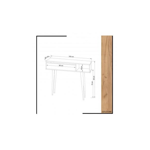 HANAH HOME Konzolni sto Oseyo, svetlo braon/bela - 172422