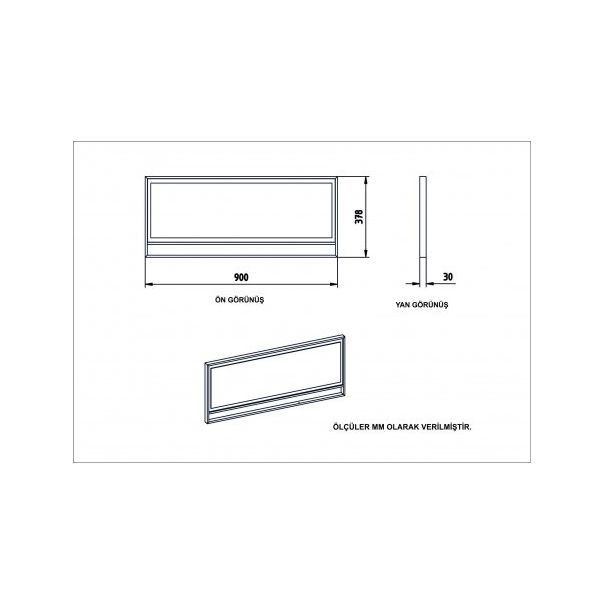 HANAH HOME Komoda Polka Aynalı, bela/zlatna - 172423