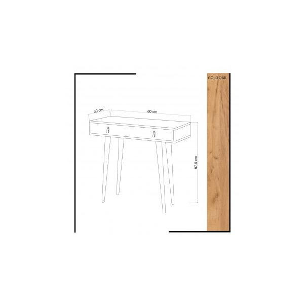 HANAH HOME Konzolni sto Dokka, bela/svetlo braon - 172425