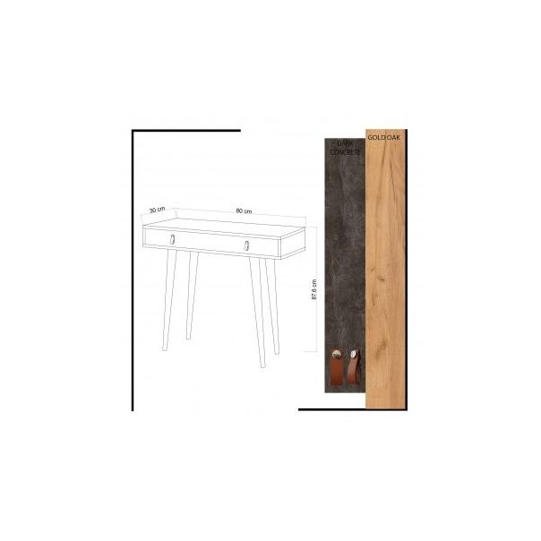 HANAH HOME Konzolni sto Illas, braon - 172432