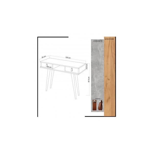 HANAH HOME Konzolni sto Lawen, svetlo braon - 172433