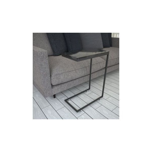 HANAH HOME Sto sa točkićima Callen Black Marble - 172459