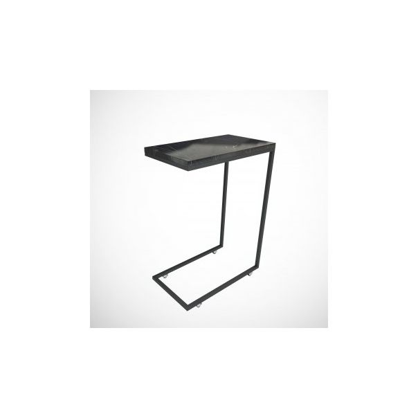 HANAH HOME Sto sa točkićima Callen Black Marble - 172459