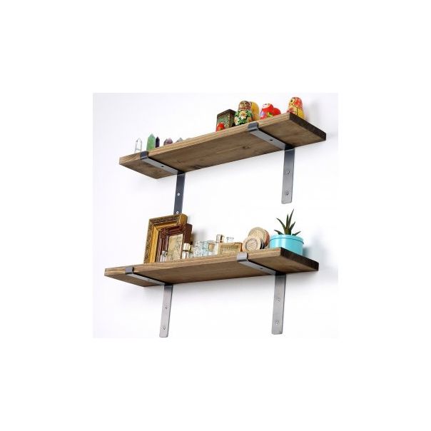 HANAH HOME Set dve zidne police Lam006, braon/crna - 172507