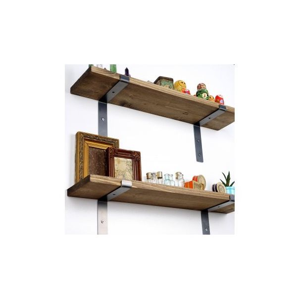 HANAH HOME Set dve zidne police Lam006, braon/crna - 172507