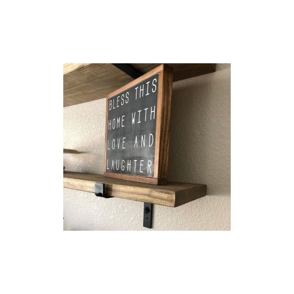 HANAH HOME Set dve zidne police Lam006, braon/crna - 172507