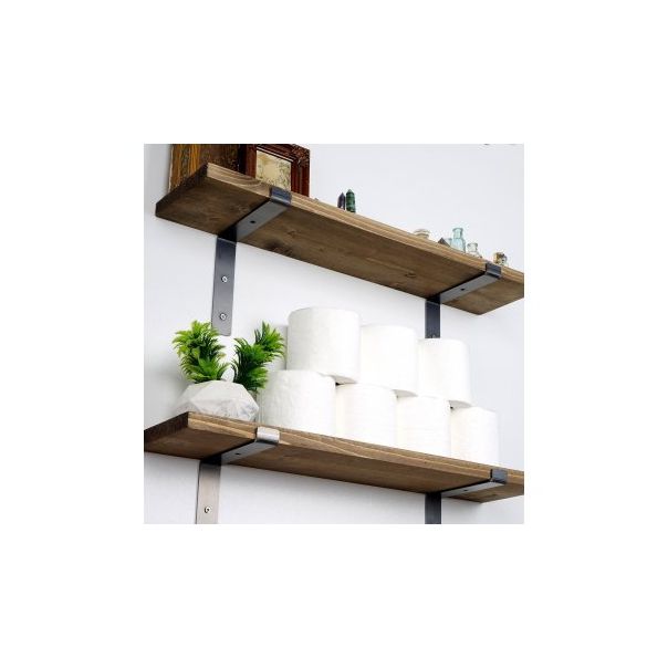 HANAH HOME Set dve zidne police Lam004, braon/crna - 172509