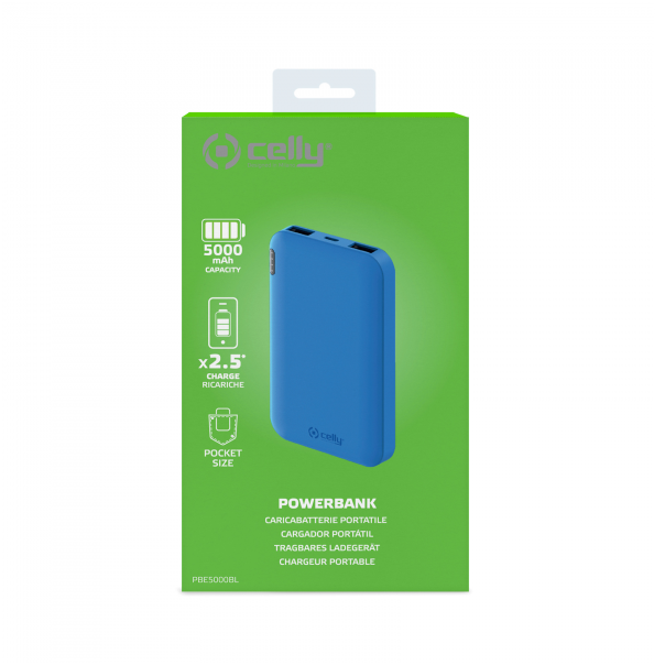 CELLY Power bank ENERGY 5000mAh, plava - PBE5000BL