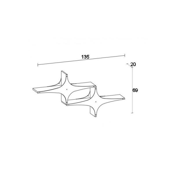 HANAH HOME Zidna polica Susen 2, crna/bela - 172606