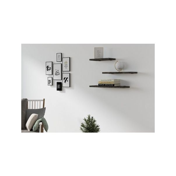 HANAH HOME Set zidnih polica Leila 3/1, antracit - 172621-1