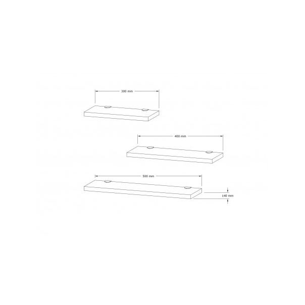 HANAH HOME Set zidnih polica Leila 3/1, antracit - 172621-1
