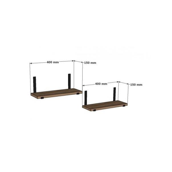 HANAH HOME Set zidnih polica Lama 2/1, krem - 172627