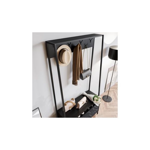 HANAH HOME Cipelarnik sa čivilukom Devin, crna - 172811