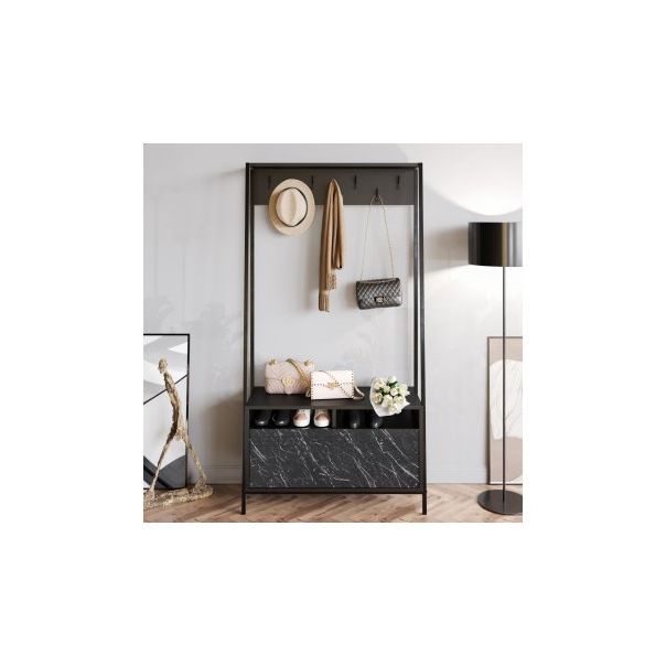 HANAH HOME Cipelarnik sa čivilukom Devin, crna - 172811