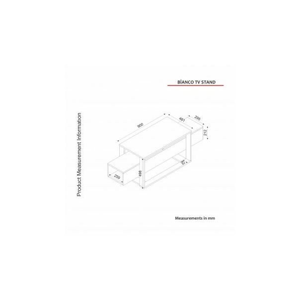 HANAH HOME TV polica Bianco - 172926