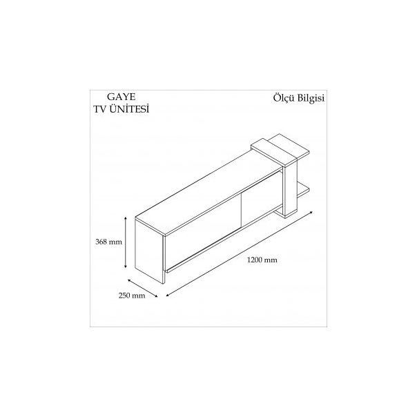 HANAH HOME TV polica Gaye Walnut White - 172928