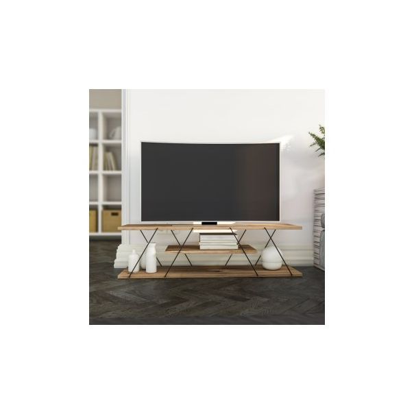 HANAH HOME TV polica Canaz v2, crna/braon - 172930