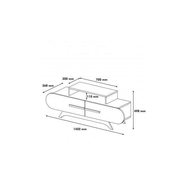 HANAH HOME TV komoda Rose, braon/bela - 172941