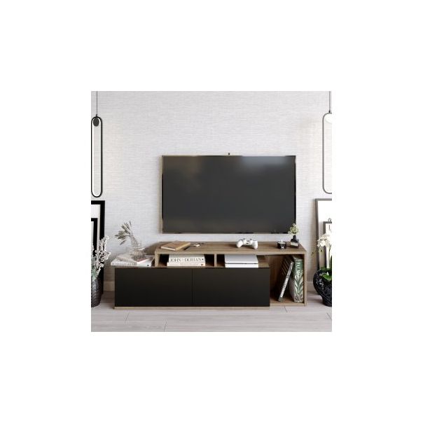 HANAH HOME TV polica Nexera Walnut Black - 172943