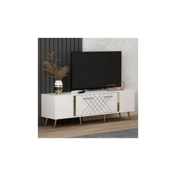 HANAH HOME TV polica Detas White Gold - 172980