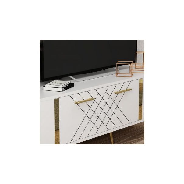 HANAH HOME TV polica Detas White Gold - 172980