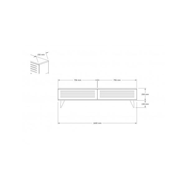 HANAH HOME TV komoda Hill, braon/bela - 172986