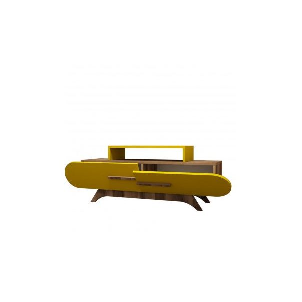 HANAH HOME TV polica Rose Walnut Yellow - 173018-1