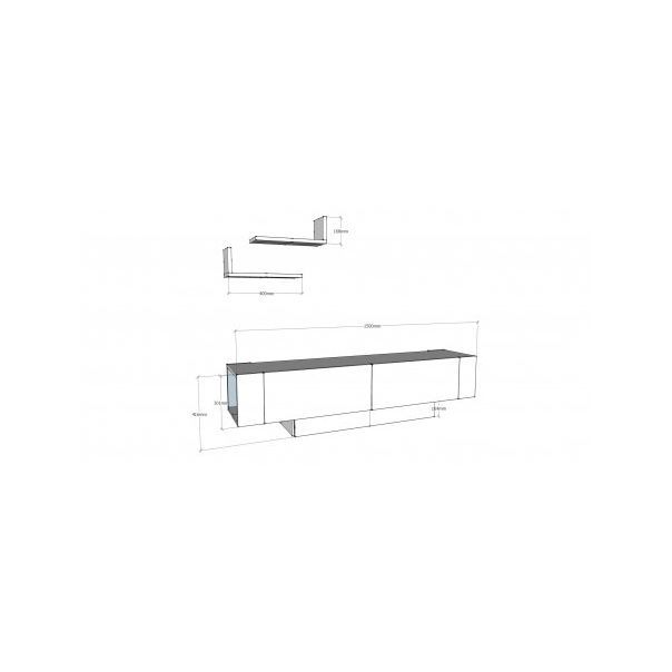 HANAH HOME TV polica Matera White White - 173029