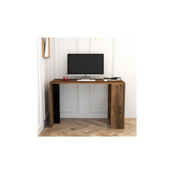 HANAH HOME Radni sto Lima, braon/mermer crna - 173054