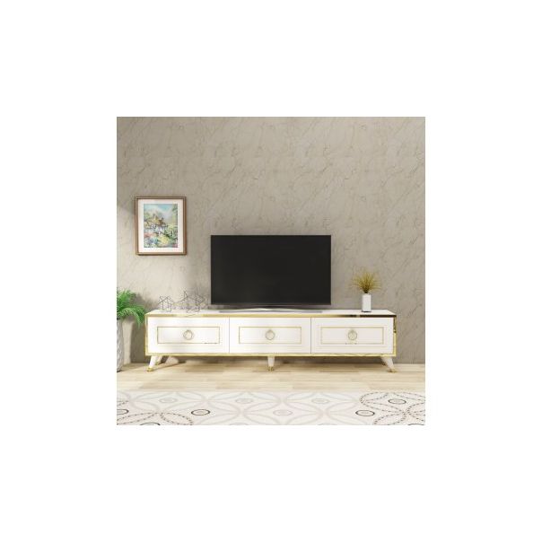 HANAH HOME TV komoda Sona, bela/zlatna - 173076