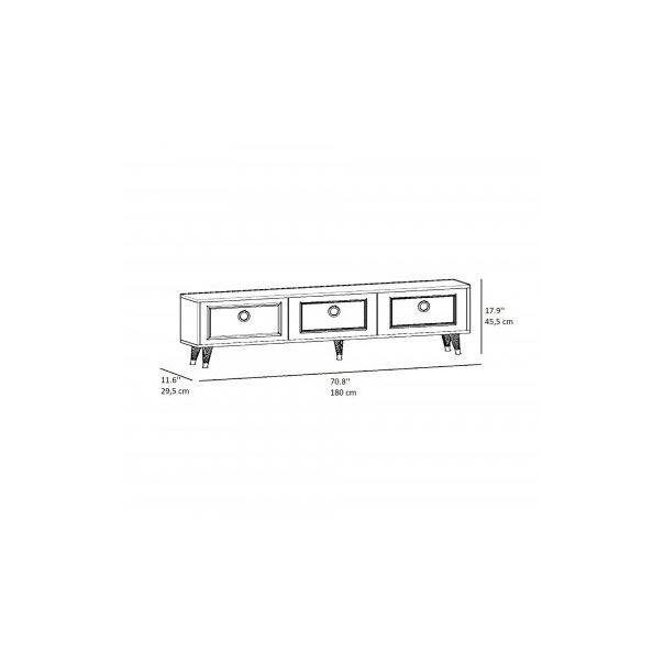 HANAH HOME TV komoda Sona, bela/zlatna - 173076