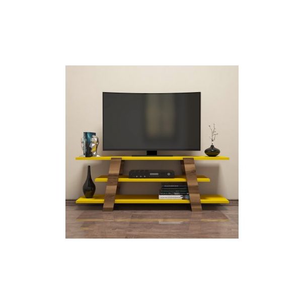 HANAH HOME TV polica Flower Walnut Yellow - 173090