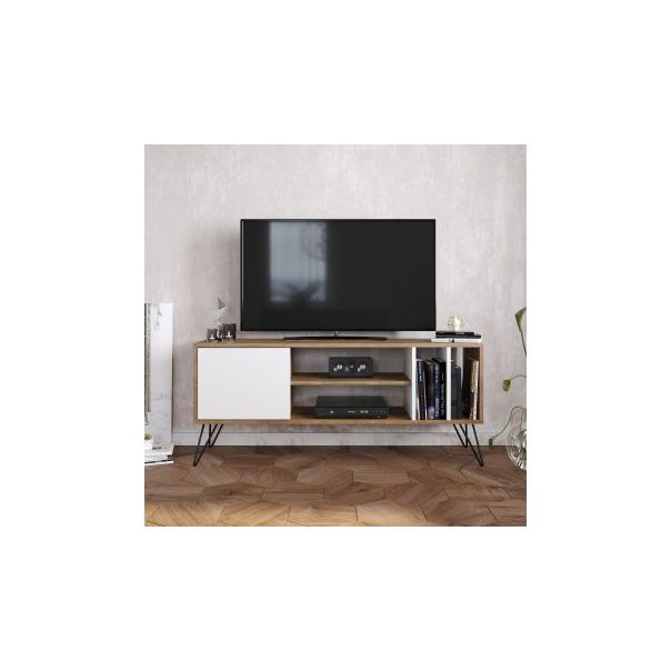 HANAH HOME TV polica Mistico 140 Walnut White - 173142
