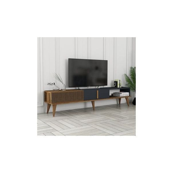 HANAH HOME TV polica Milan Alt Walnut Anthracite - 173157