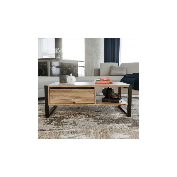 HANAH HOME Klub sto Haldizen, braon/crna - 173166