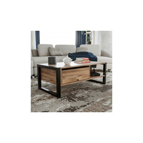 HANAH HOME Klub sto Haldizen, braon/crna - 173166