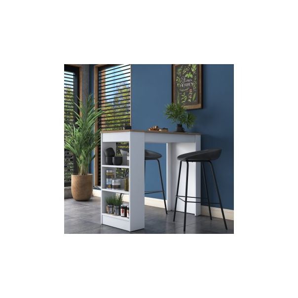 HANAH HOME Barski sto JA103, braon/bela - 173176