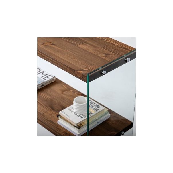 HANAH HOME Komoda za dnevnu sobu Venedik, staklo/braon - 173235