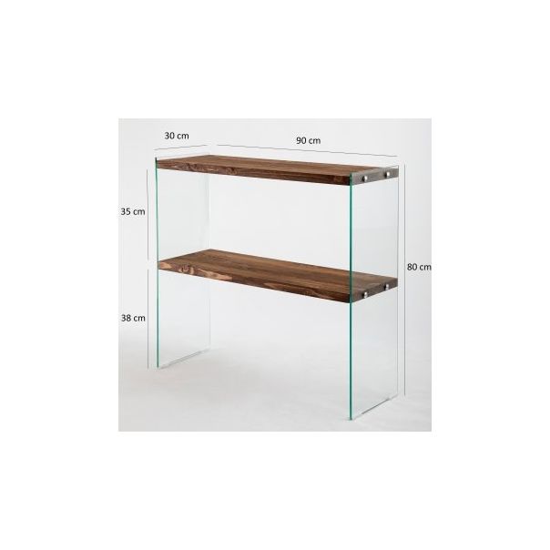 HANAH HOME Komoda za dnevnu sobu Venedik, staklo/braon - 173235