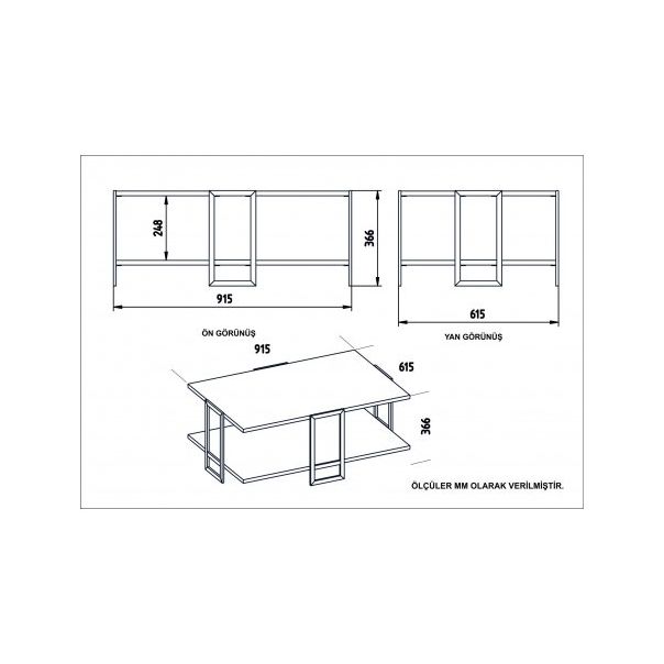 HANAH HOME Sto za dnevnu sobu Polka Black - 173240