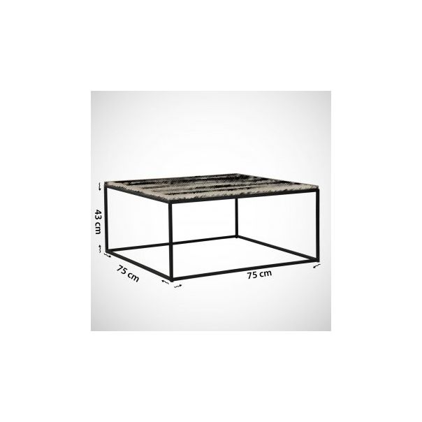 HANAH HOME Klub sto Poly, mermer crna - 173272